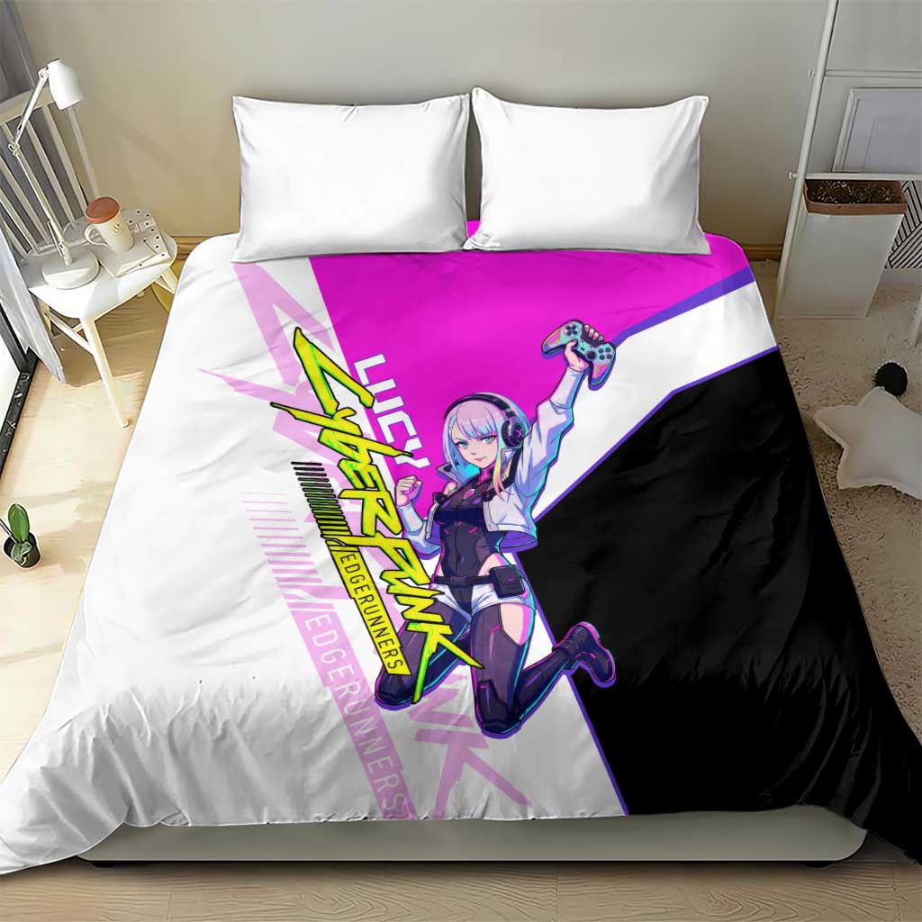 Lucy Cyberpunk Edgerunners Bedding Set Neon Techwear Anime Style