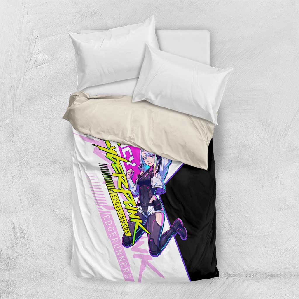 Lucy Cyberpunk Edgerunners Bedding Set Neon Techwear Anime Style