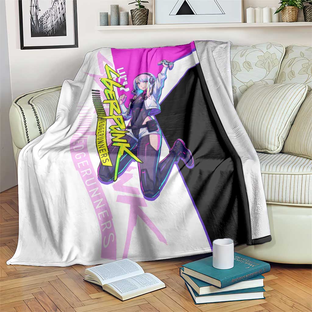 Lucy Cyberpunk Edgerunners Blanket Neon Techwear Anime Style