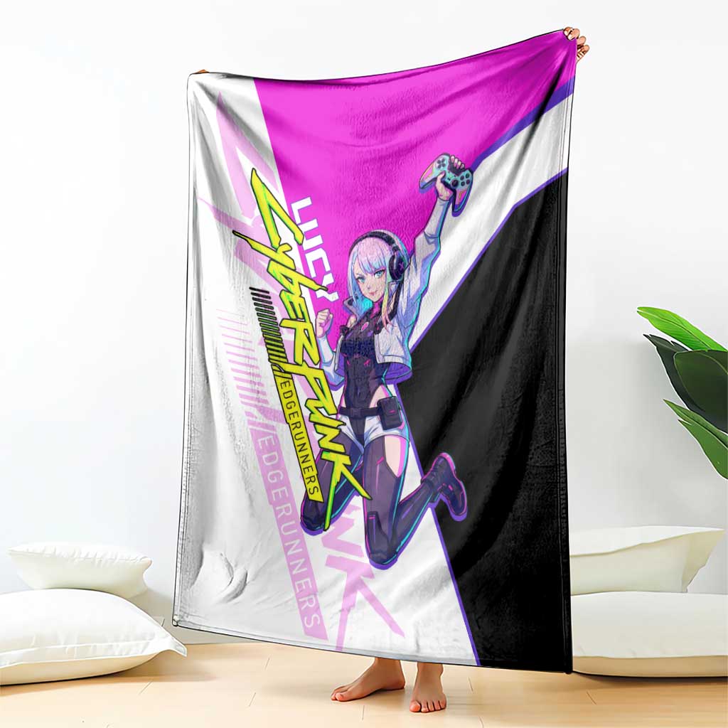 Lucy Cyberpunk Edgerunners Blanket Neon Techwear Anime Style