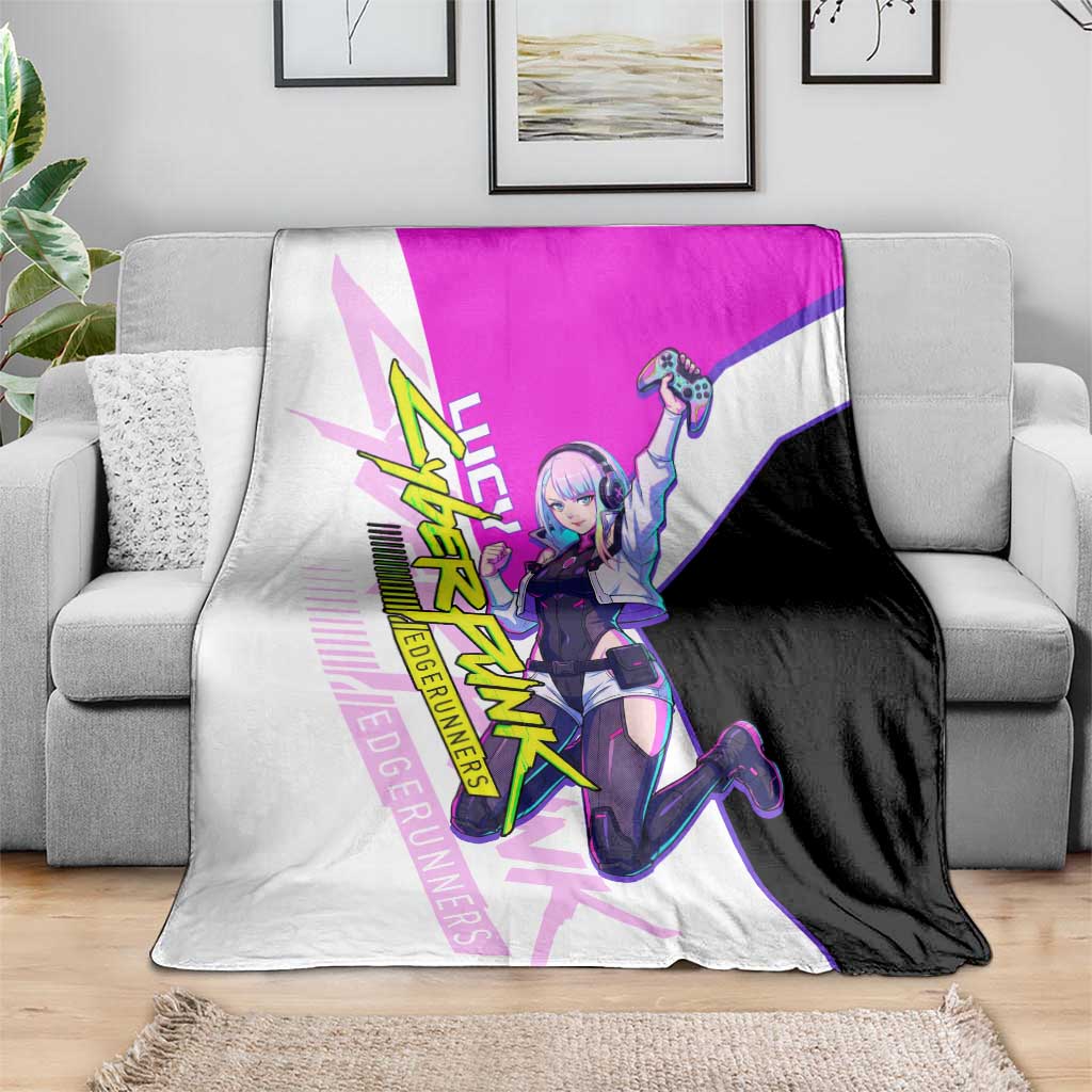 Lucy Cyberpunk Edgerunners Blanket Neon Techwear Anime Style