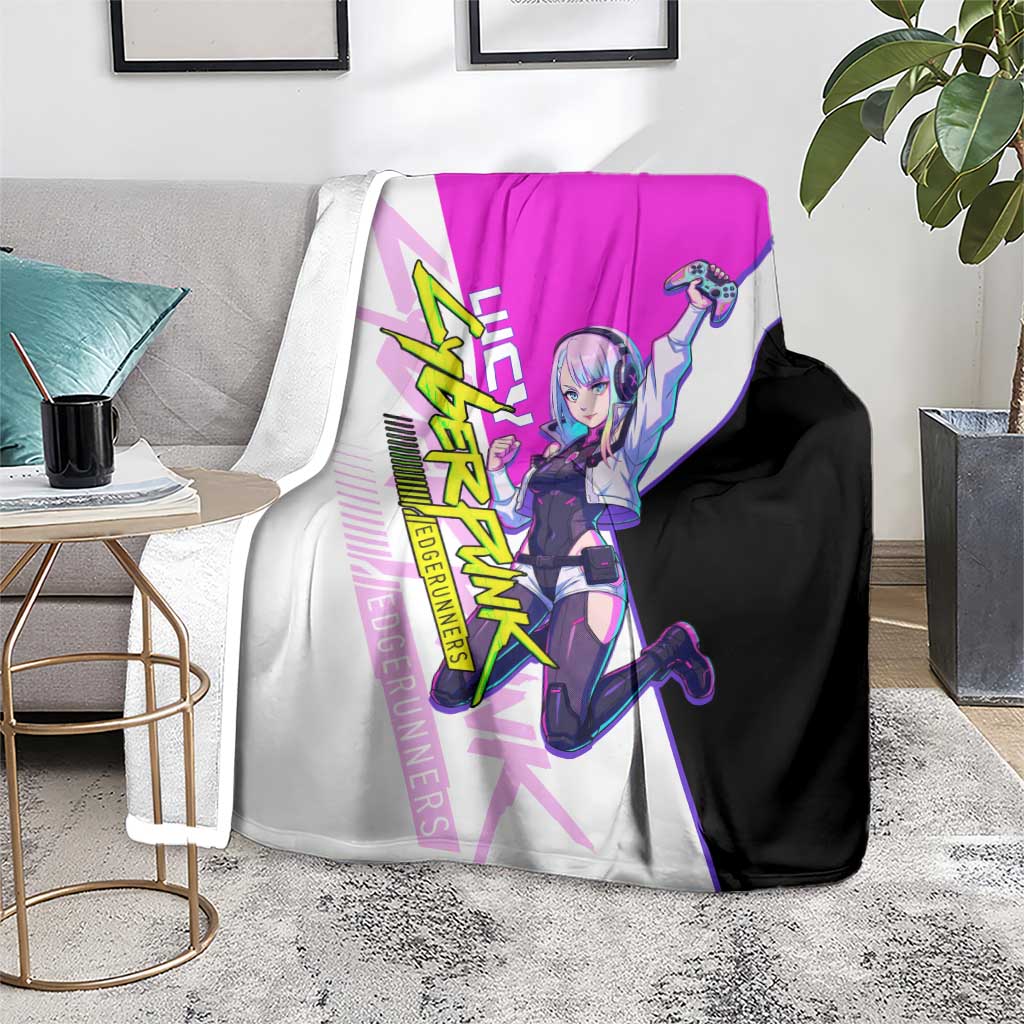 Lucy Cyberpunk Edgerunners Blanket Neon Techwear Anime Style