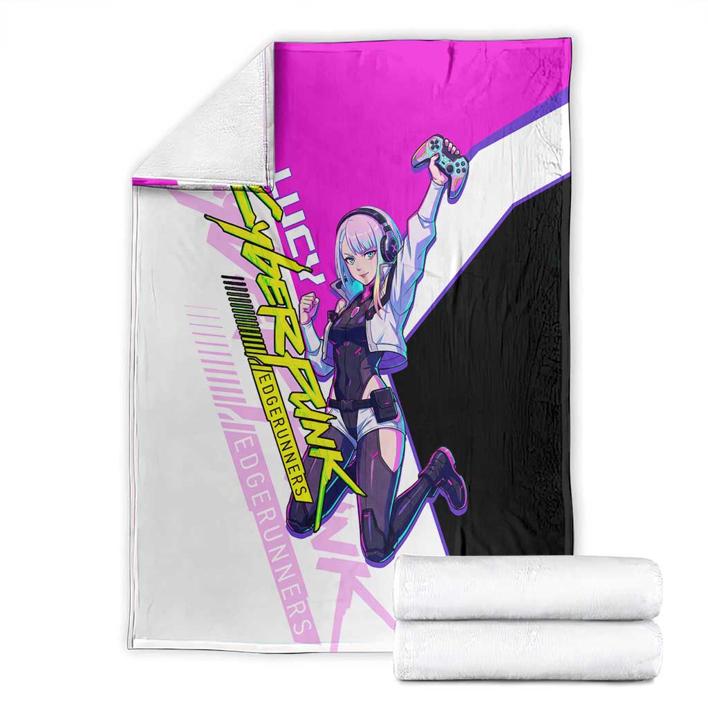 Lucy Cyberpunk Edgerunners Blanket Neon Techwear Anime Style