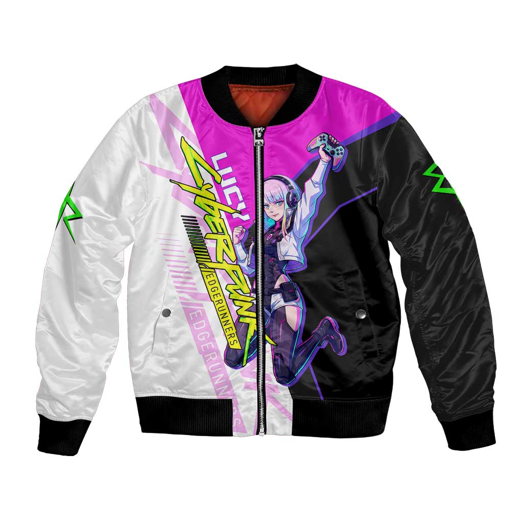 Lucy Cyberpunk Edgerunners Bomber Jacket Neon Techwear Anime Style