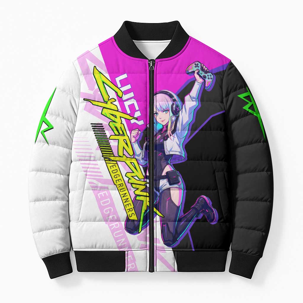 Lucy Cyberpunk Edgerunners Bomber Puffer Jacket Neon Techwear Anime Style