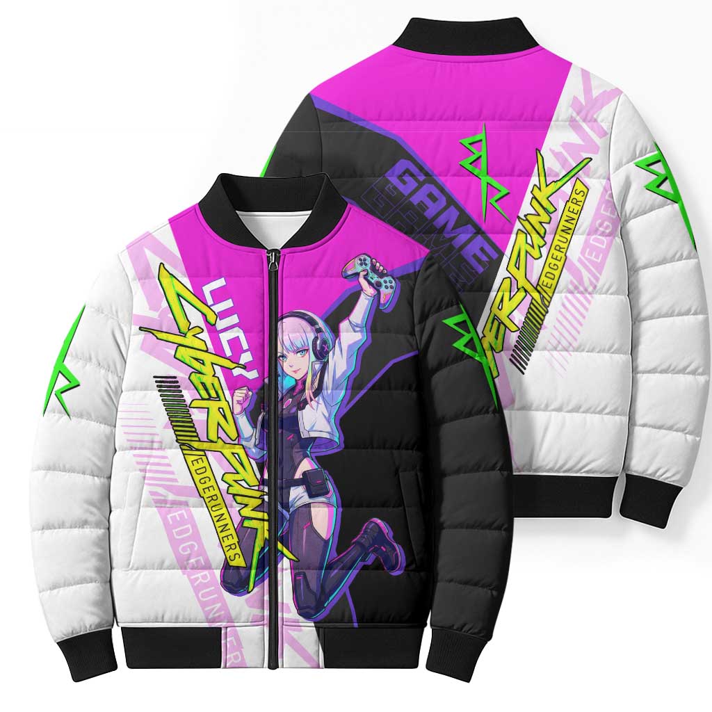 Lucy Cyberpunk Edgerunners Bomber Puffer Jacket Neon Techwear Anime Style