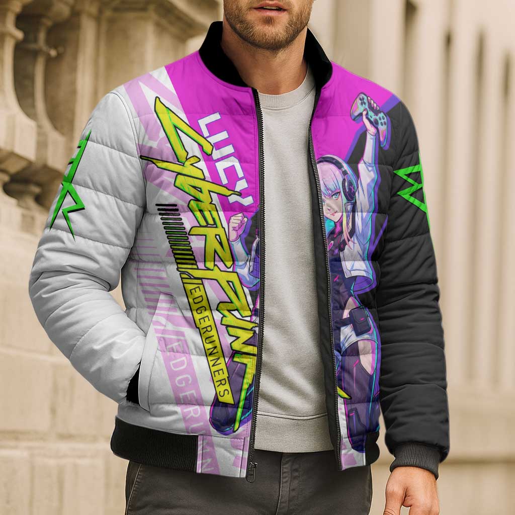 Lucy Cyberpunk Edgerunners Bomber Puffer Jacket Neon Techwear Anime Style