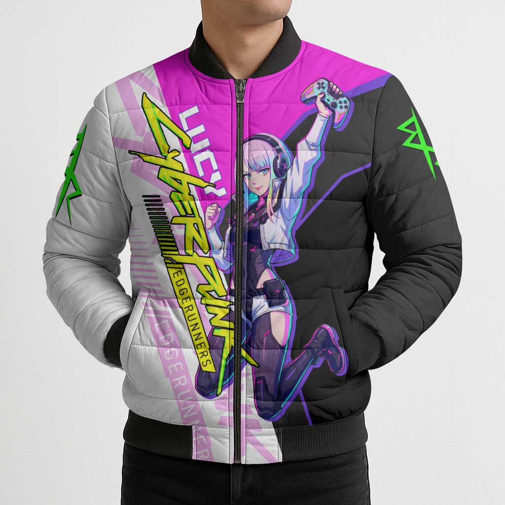 Lucy Cyberpunk Edgerunners Bomber Puffer Jacket Neon Techwear Anime Style