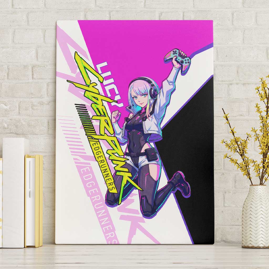 Lucy Cyberpunk Edgerunners Canvas Wall Art Neon Techwear Anime Style