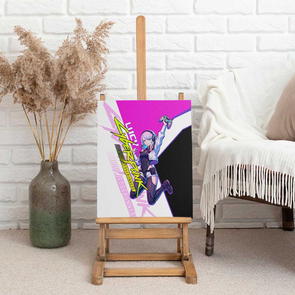 Lucy Cyberpunk Edgerunners Canvas Wall Art Neon Techwear Anime Style