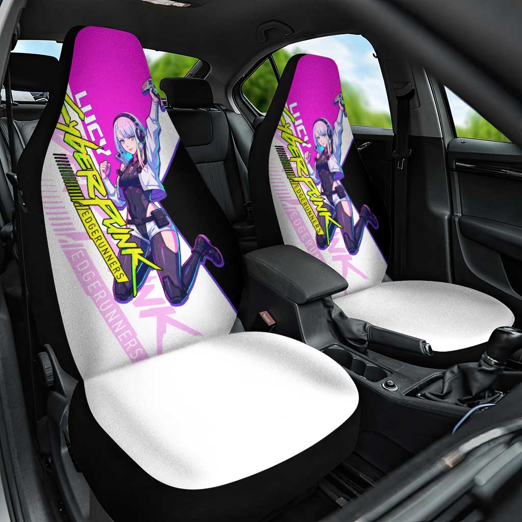 Lucy Cyberpunk Edgerunners Car Seat Cover Neon Techwear Anime Style