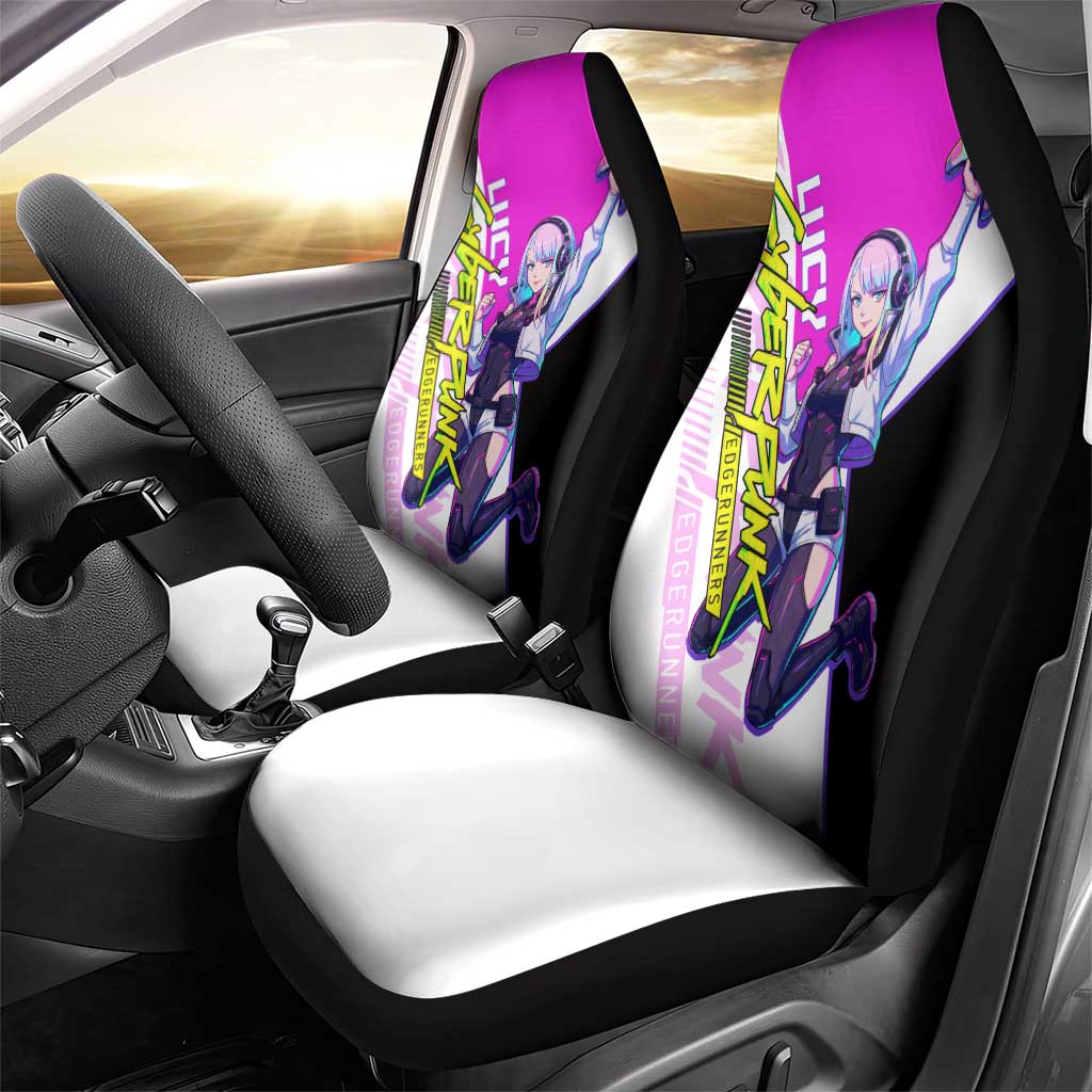 Lucy Cyberpunk Edgerunners Car Seat Cover Neon Techwear Anime Style
