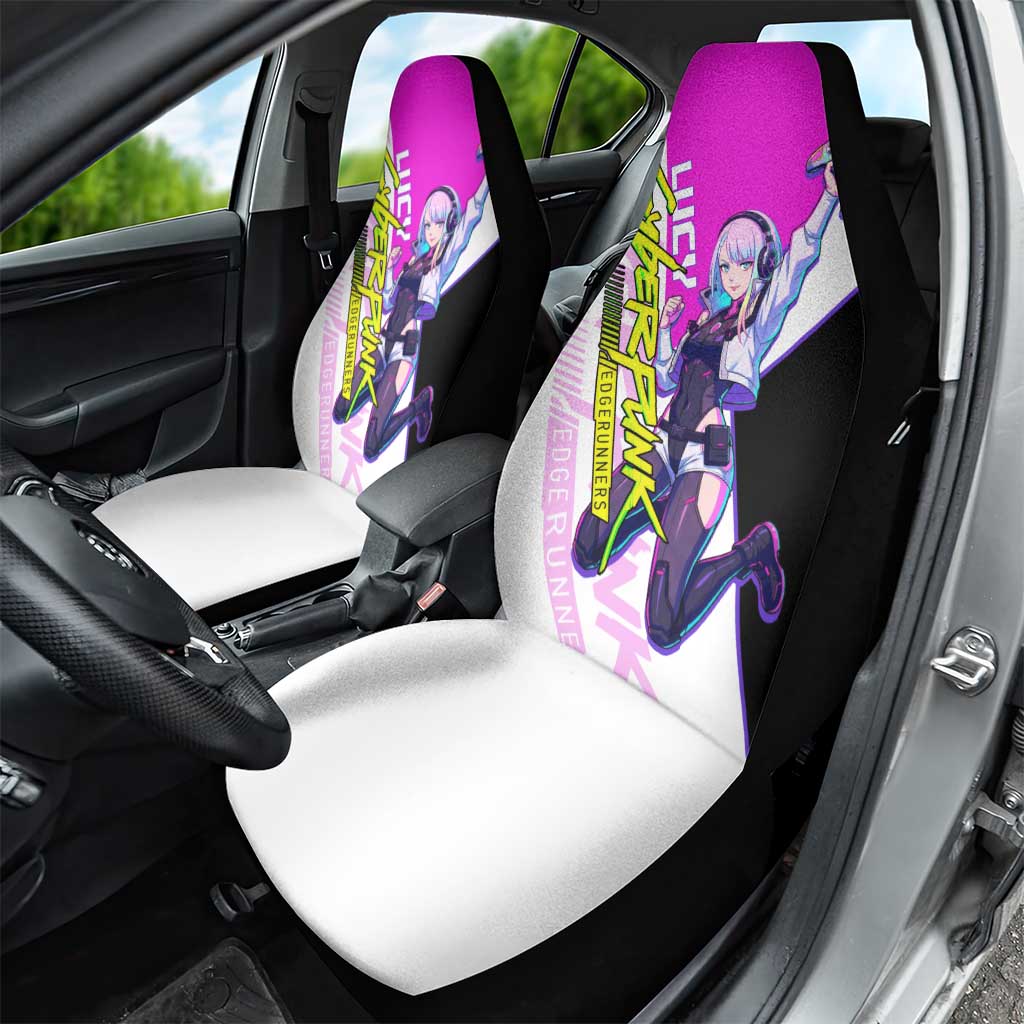 Lucy Cyberpunk Edgerunners Car Seat Cover Neon Techwear Anime Style