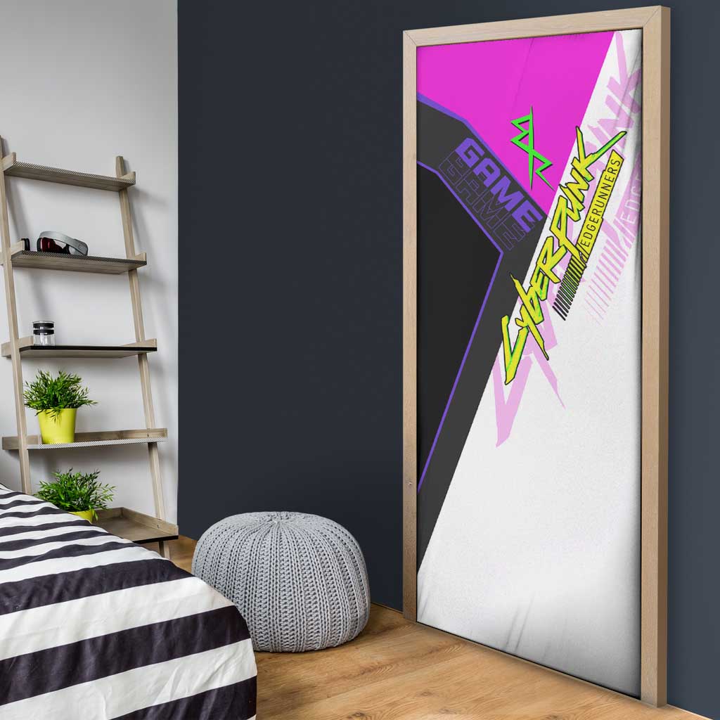 Lucy Cyberpunk Edgerunners Door Cover Neon Techwear Anime Style