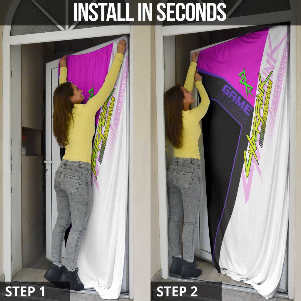 Lucy Cyberpunk Edgerunners Door Cover Neon Techwear Anime Style