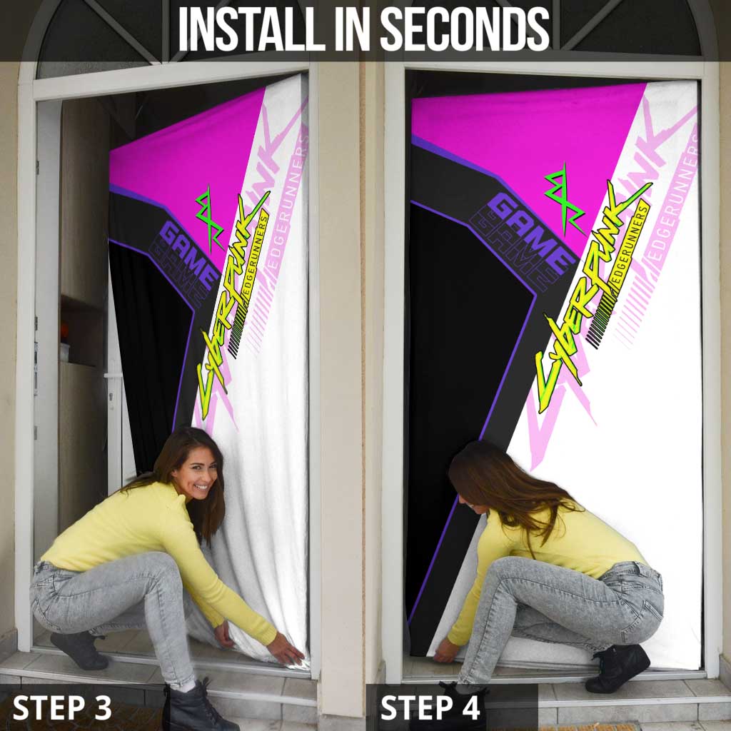 Lucy Cyberpunk Edgerunners Door Cover Neon Techwear Anime Style
