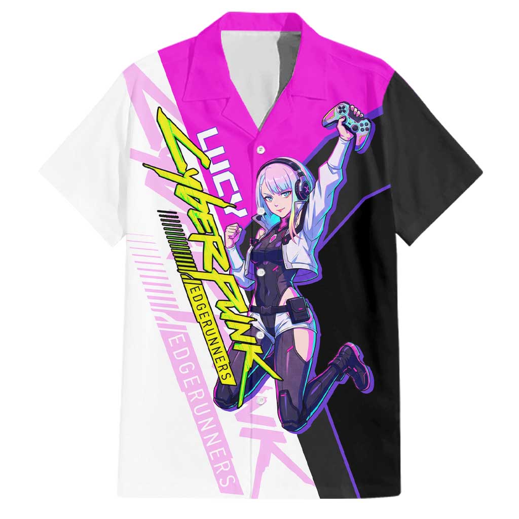 Lucy Cyberpunk Edgerunners Family Matching Mermaid Dress and Hawaiian Shirt Neon Techwear Anime Style