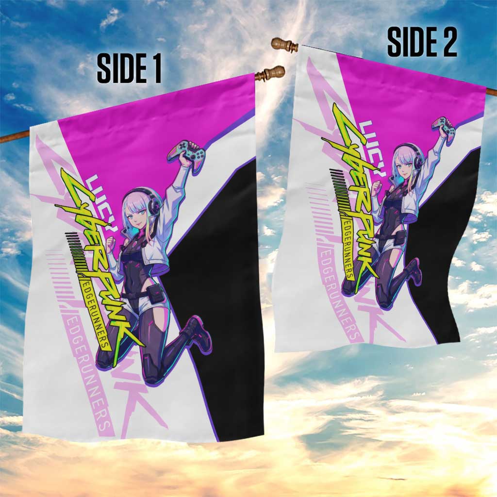Lucy Cyberpunk Edgerunners Garden Flag Neon Techwear Anime Style