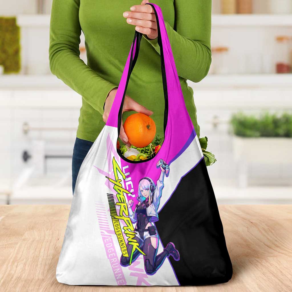 Lucy Cyberpunk Edgerunners Grocery Bag Neon Techwear Anime Style