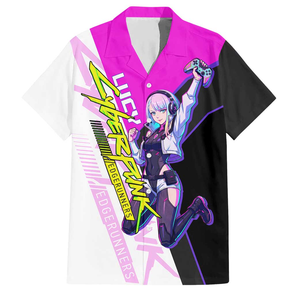 Lucy Cyberpunk Edgerunners Hawaiian Shirt Neon Techwear Anime Style