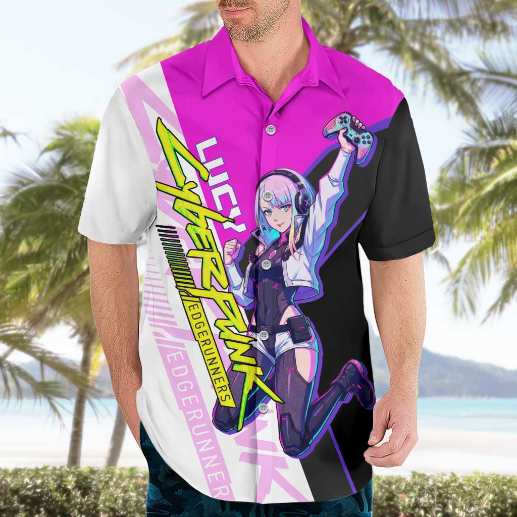 Lucy Cyberpunk Edgerunners Hawaiian Shirt Neon Techwear Anime Style