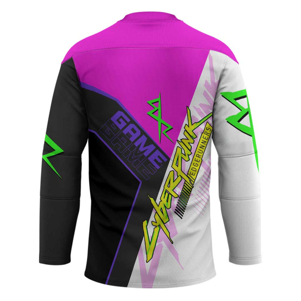 Lucy Cyberpunk Edgerunners Hockey Jersey Neon Techwear Anime Style
