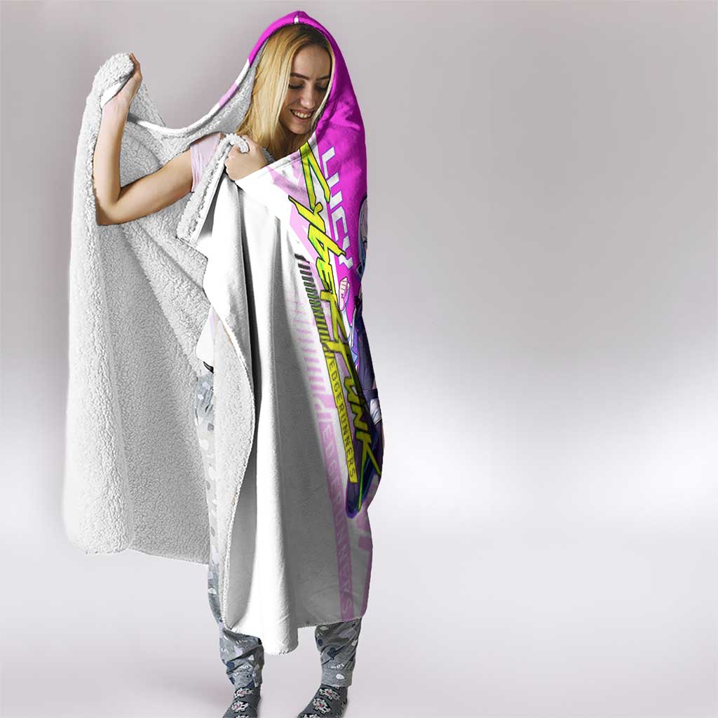 Lucy Cyberpunk Edgerunners Hooded Blanket Neon Techwear Anime Style
