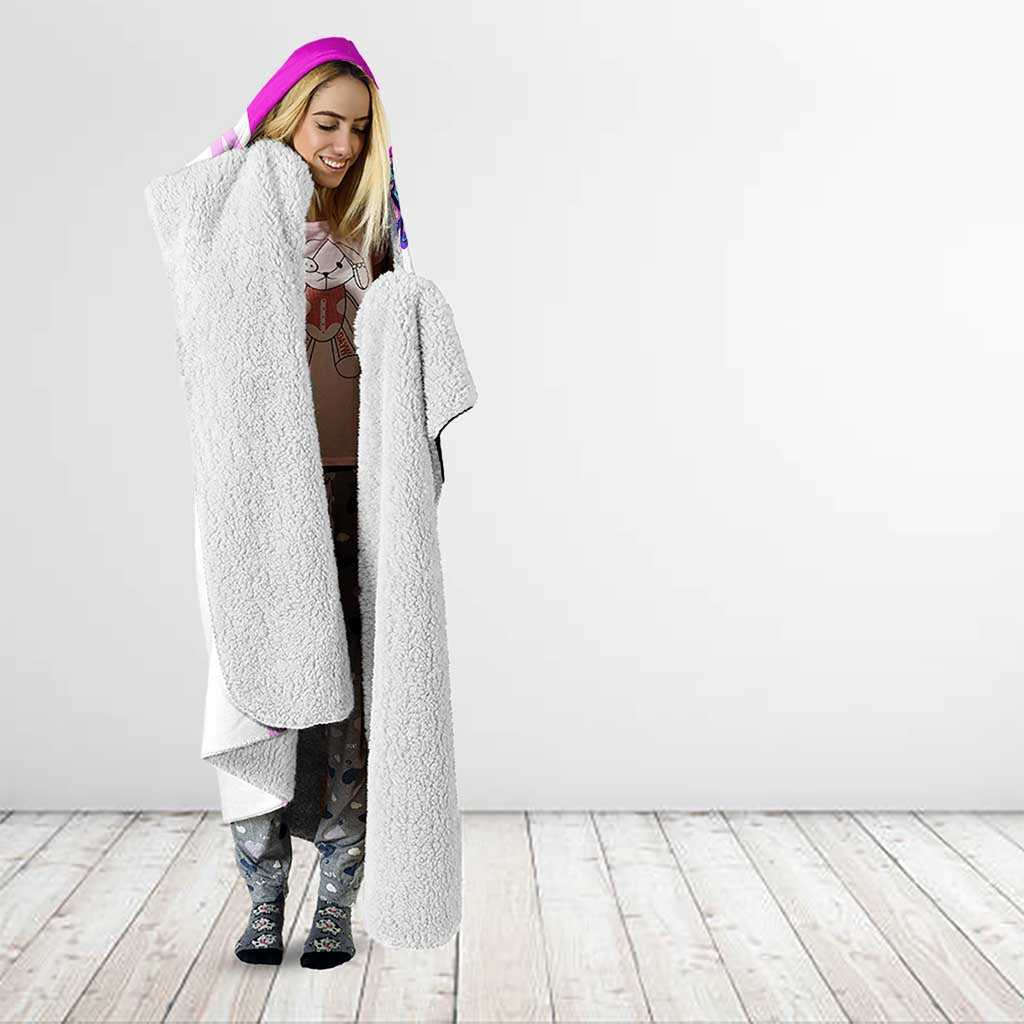 Lucy Cyberpunk Edgerunners Hooded Blanket Neon Techwear Anime Style