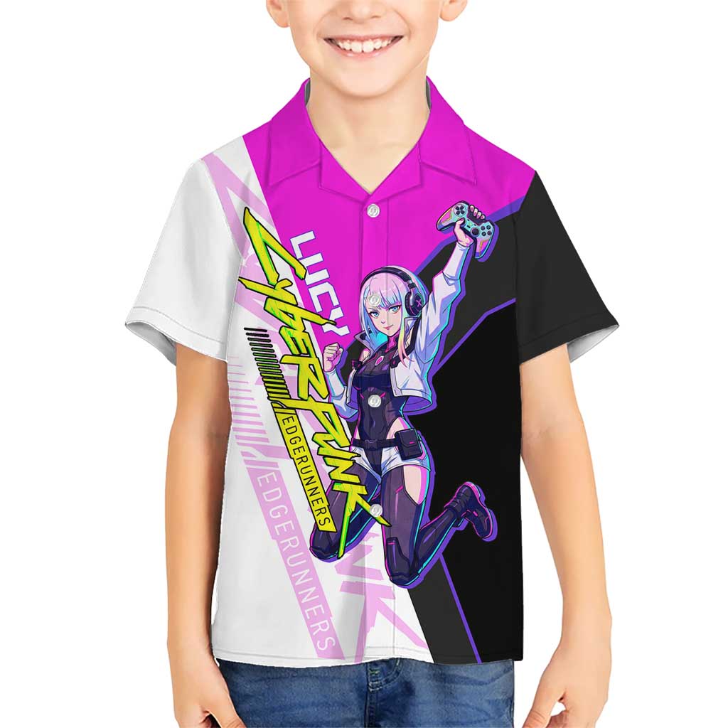 Lucy Cyberpunk Edgerunners Kid Hawaiian Shirt Neon Techwear Anime Style