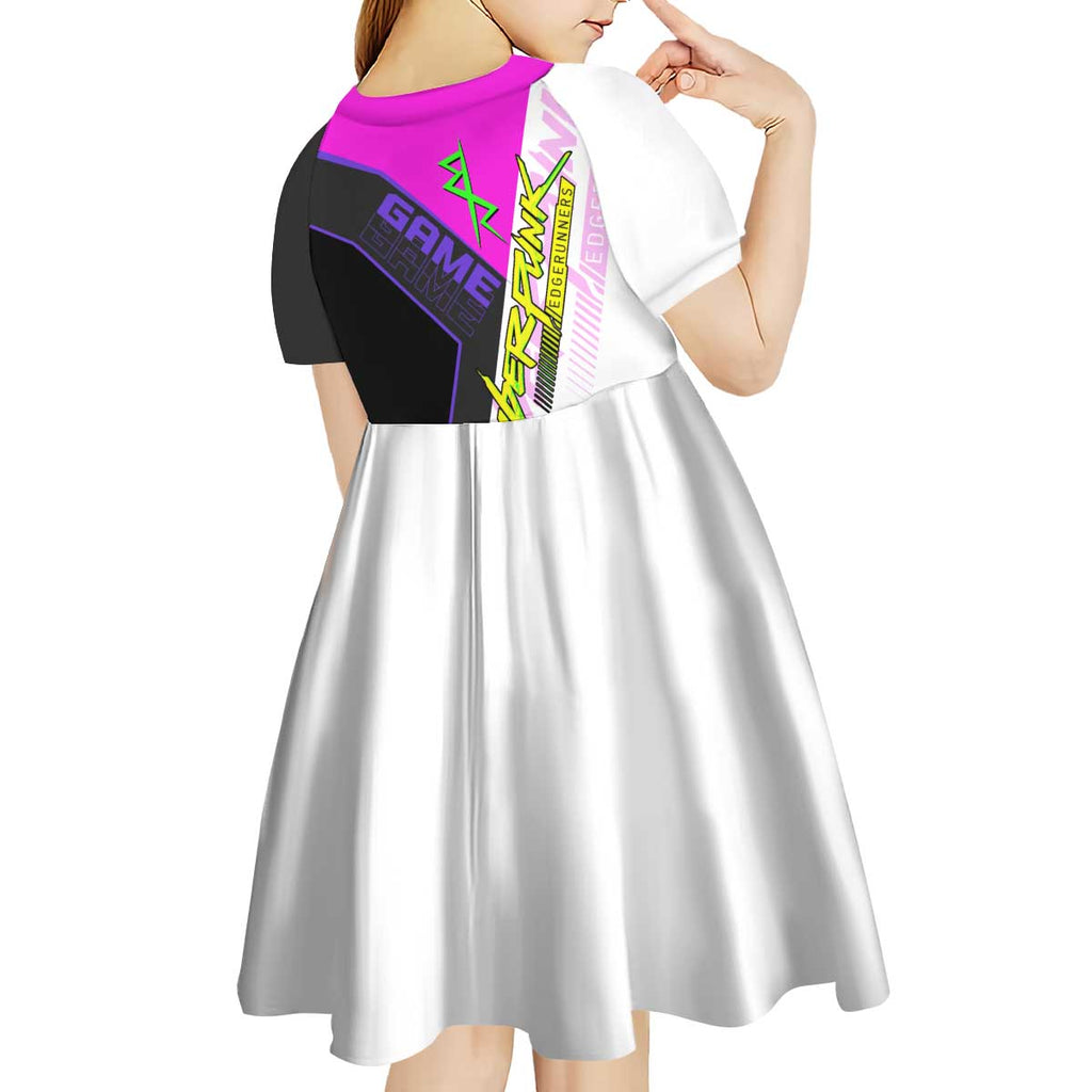 Lucy Cyberpunk Edgerunners Kid Short Sleeve Dress Neon Techwear Anime Style