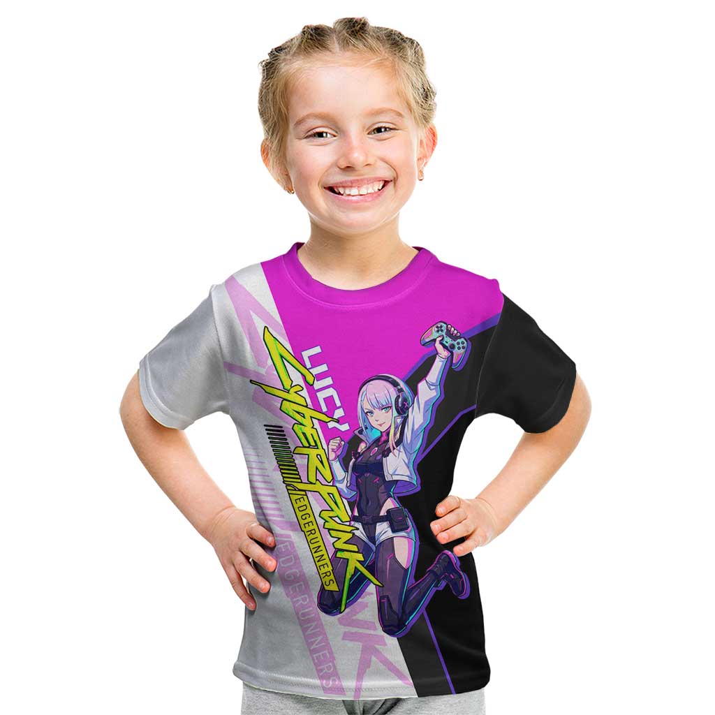Lucy Cyberpunk Edgerunners Kid T Shirt Neon Techwear Anime Style