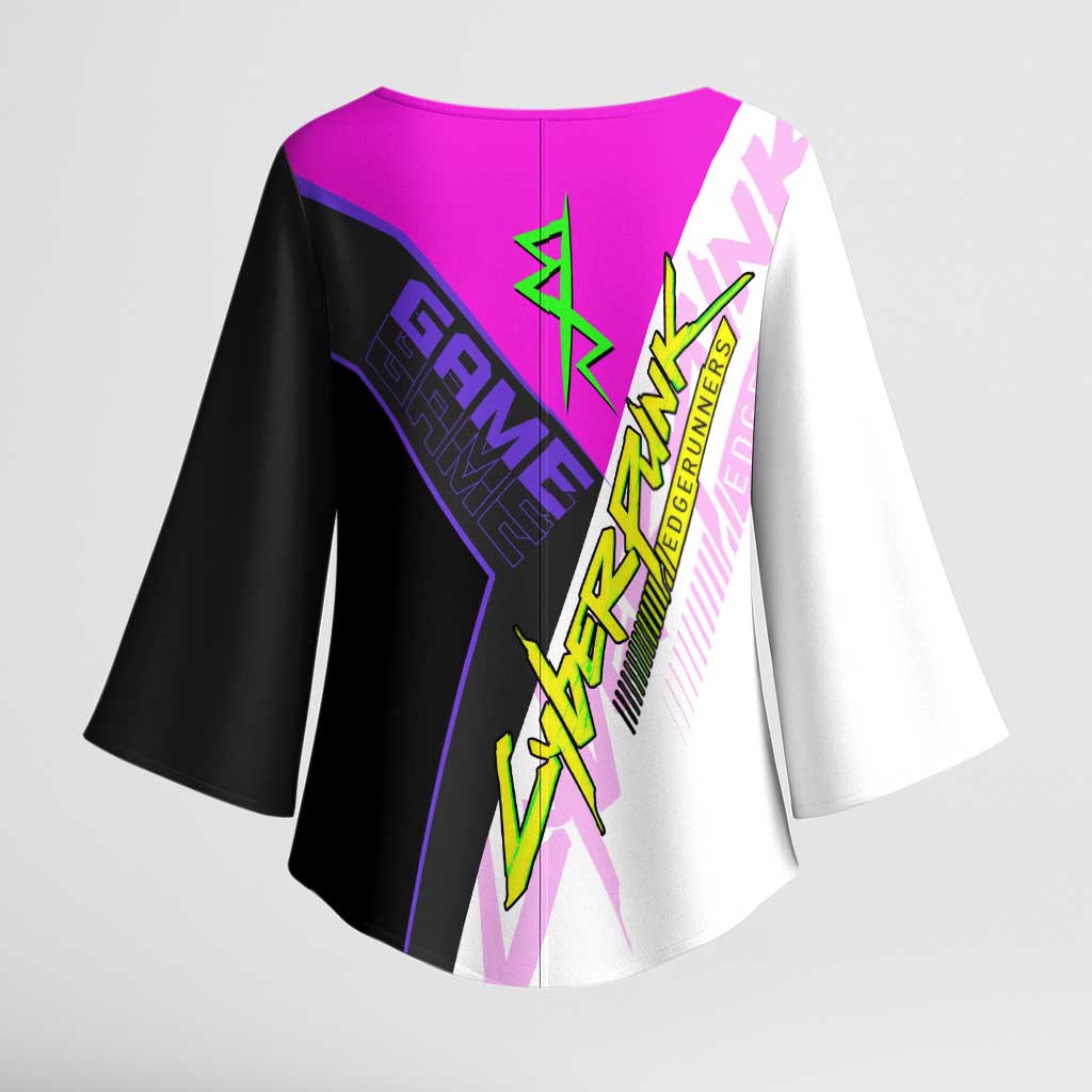 Lucy Cyberpunk Edgerunners Kimono Sleeve Blouse Neon Techwear Anime Style