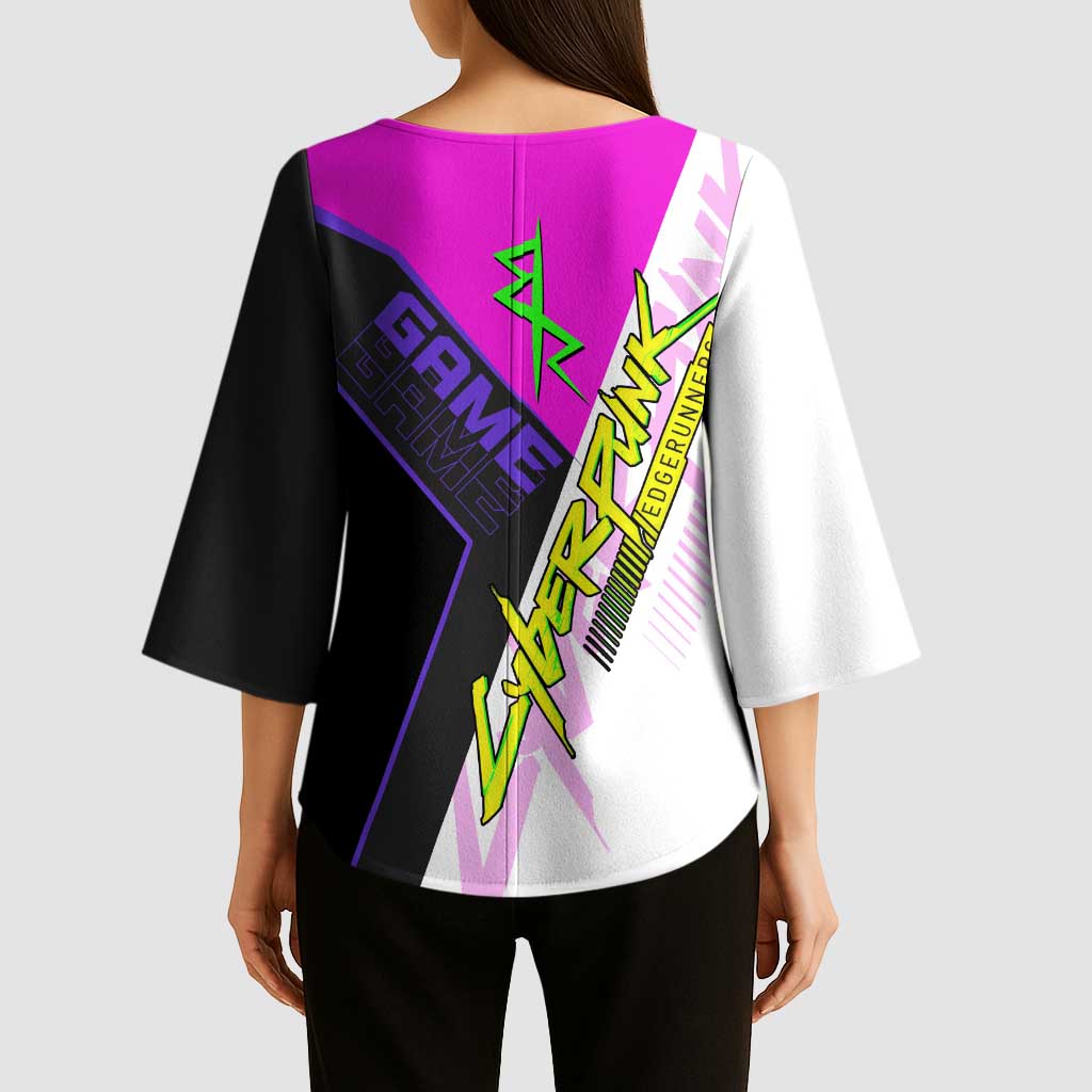 Lucy Cyberpunk Edgerunners Kimono Sleeve Blouse Neon Techwear Anime Style