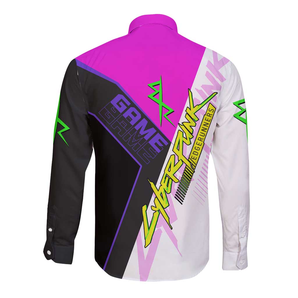 Lucy Cyberpunk Edgerunners Long Sleeve Button Shirt Neon Techwear Anime Style