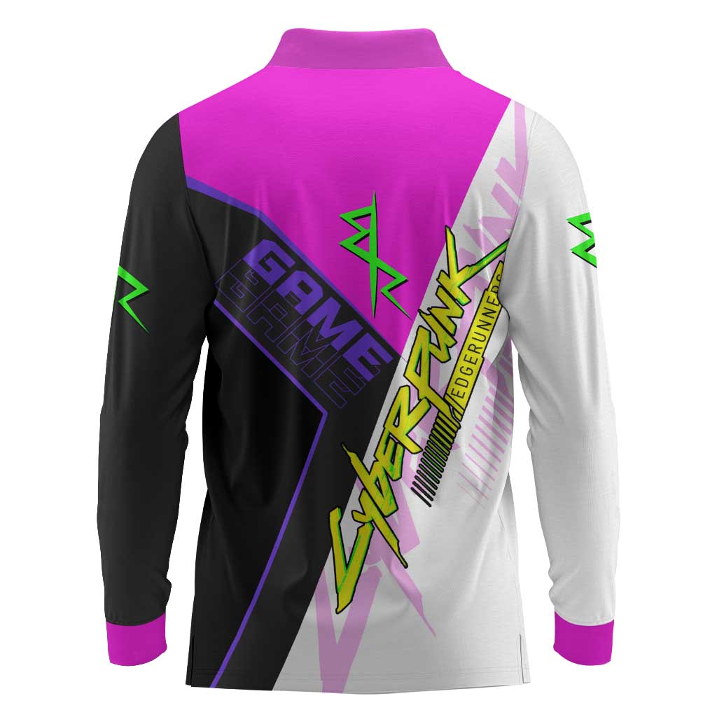 Lucy Cyberpunk Edgerunners Long Sleeve Polo Shirt Neon Techwear Anime Style