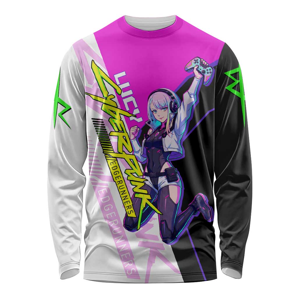 Lucy Cyberpunk Edgerunners Long Sleeve Shirt Neon Techwear Anime Style