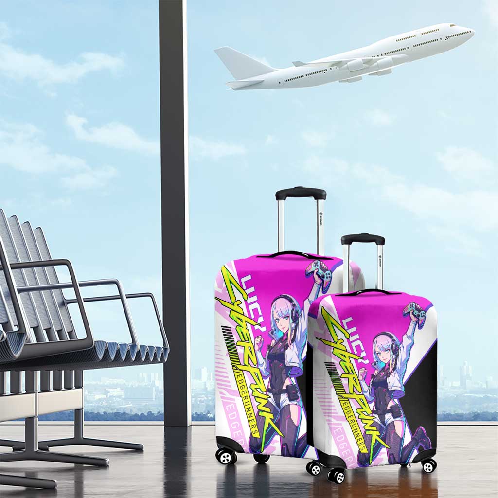 Lucy Cyberpunk Edgerunners Luggage Cover Neon Techwear Anime Style