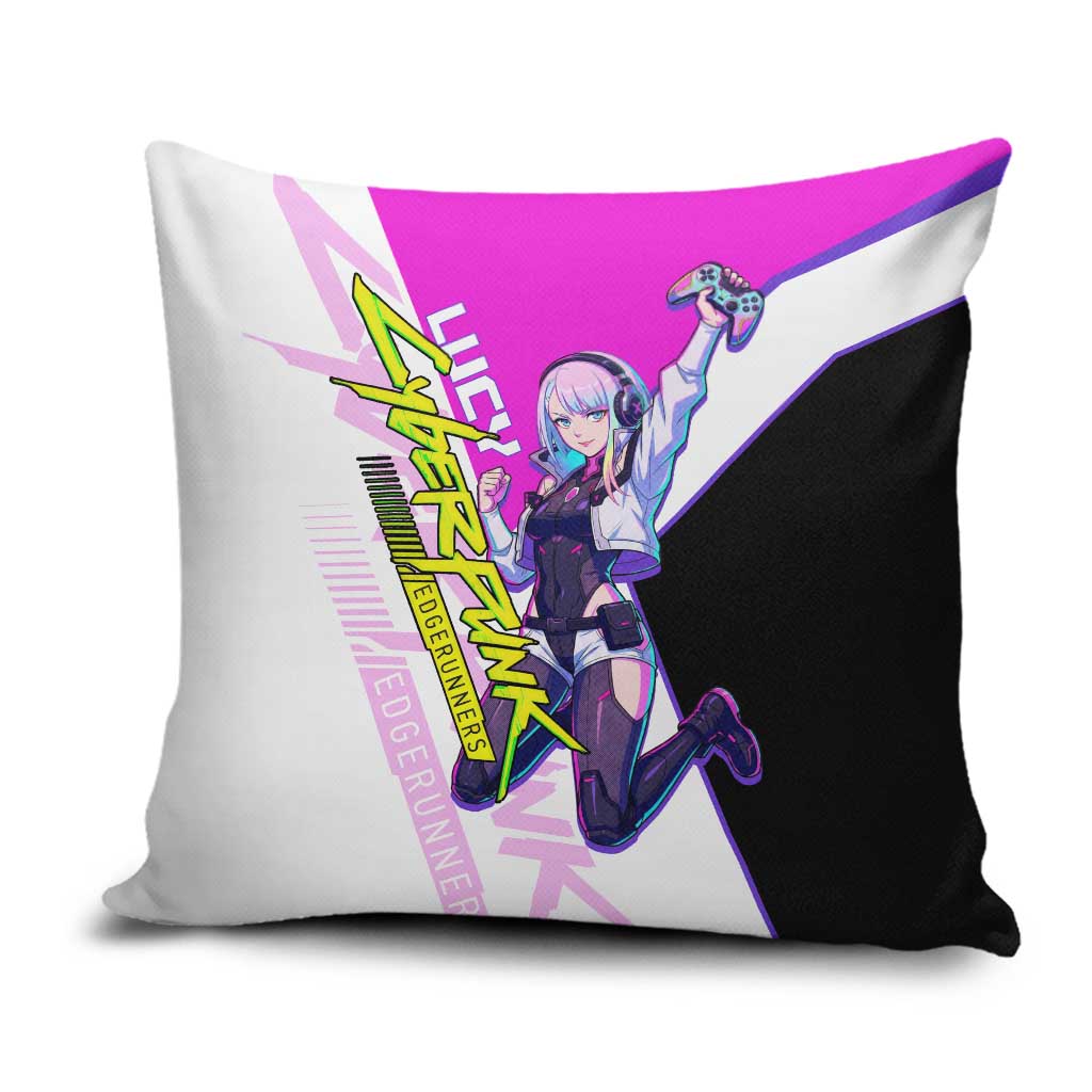 Lucy Cyberpunk Edgerunners Pillow Cover Neon Techwear Anime Style