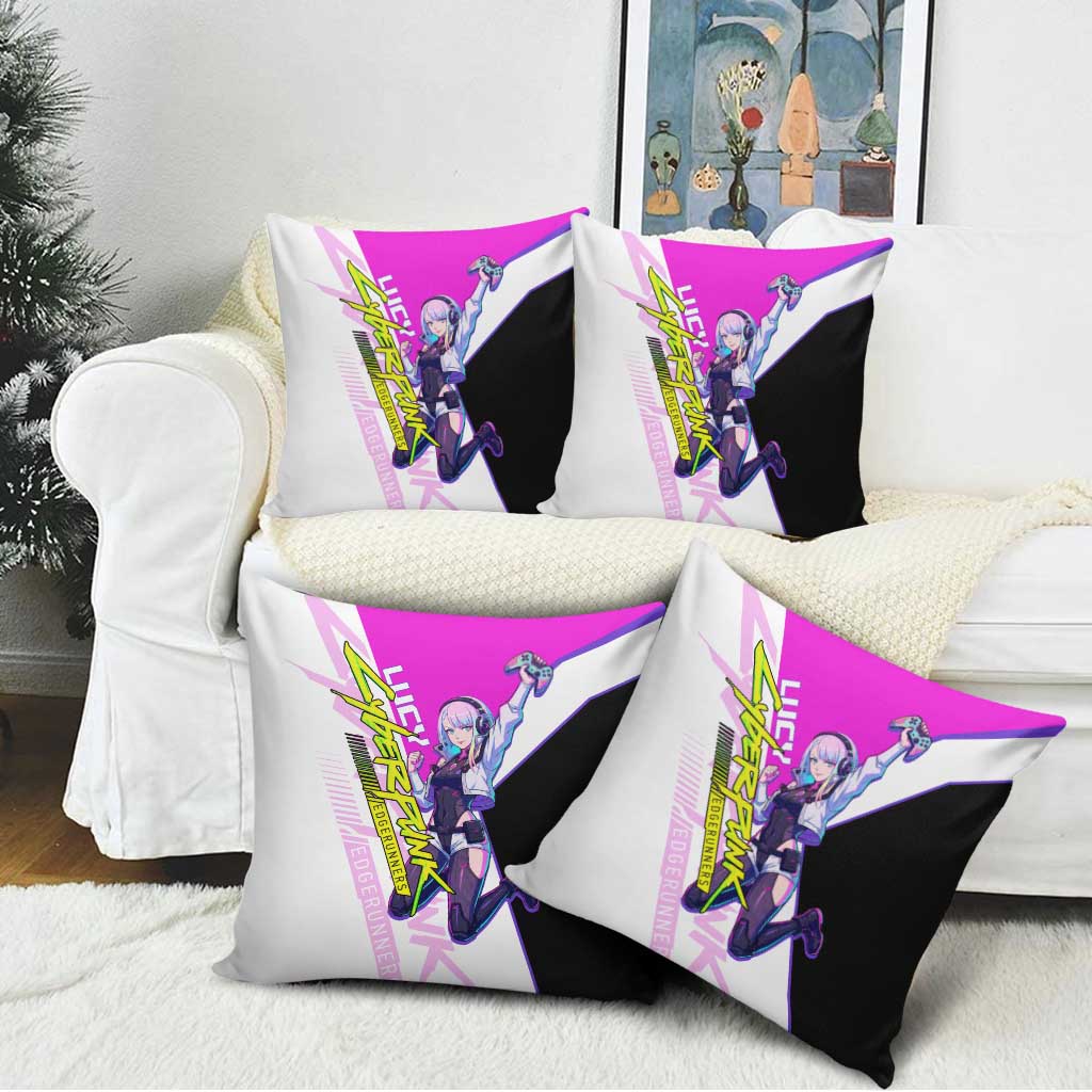 Lucy Cyberpunk Edgerunners Pillow Cover Neon Techwear Anime Style