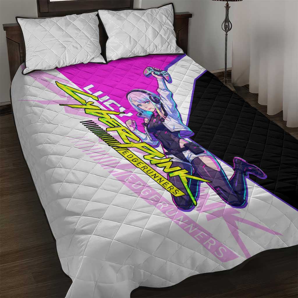 Lucy Cyberpunk Edgerunners Quilt Bed Set Neon Techwear Anime Style