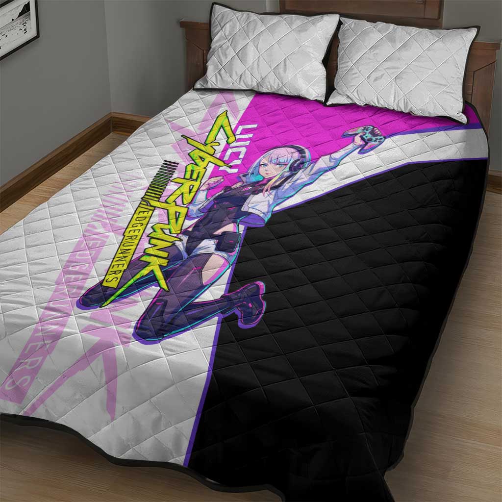 Lucy Cyberpunk Edgerunners Quilt Bed Set Neon Techwear Anime Style
