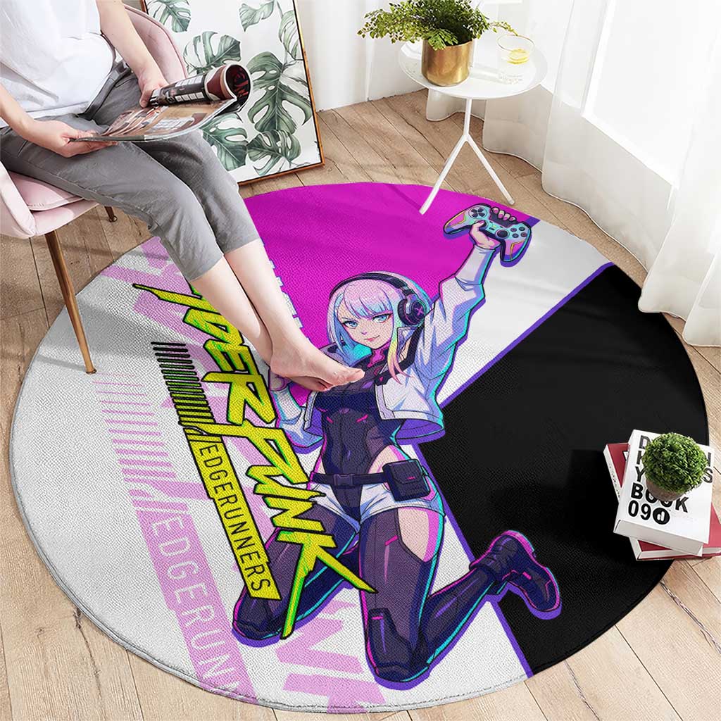 Lucy Cyberpunk Edgerunners Round Carpet Neon Techwear Anime Style