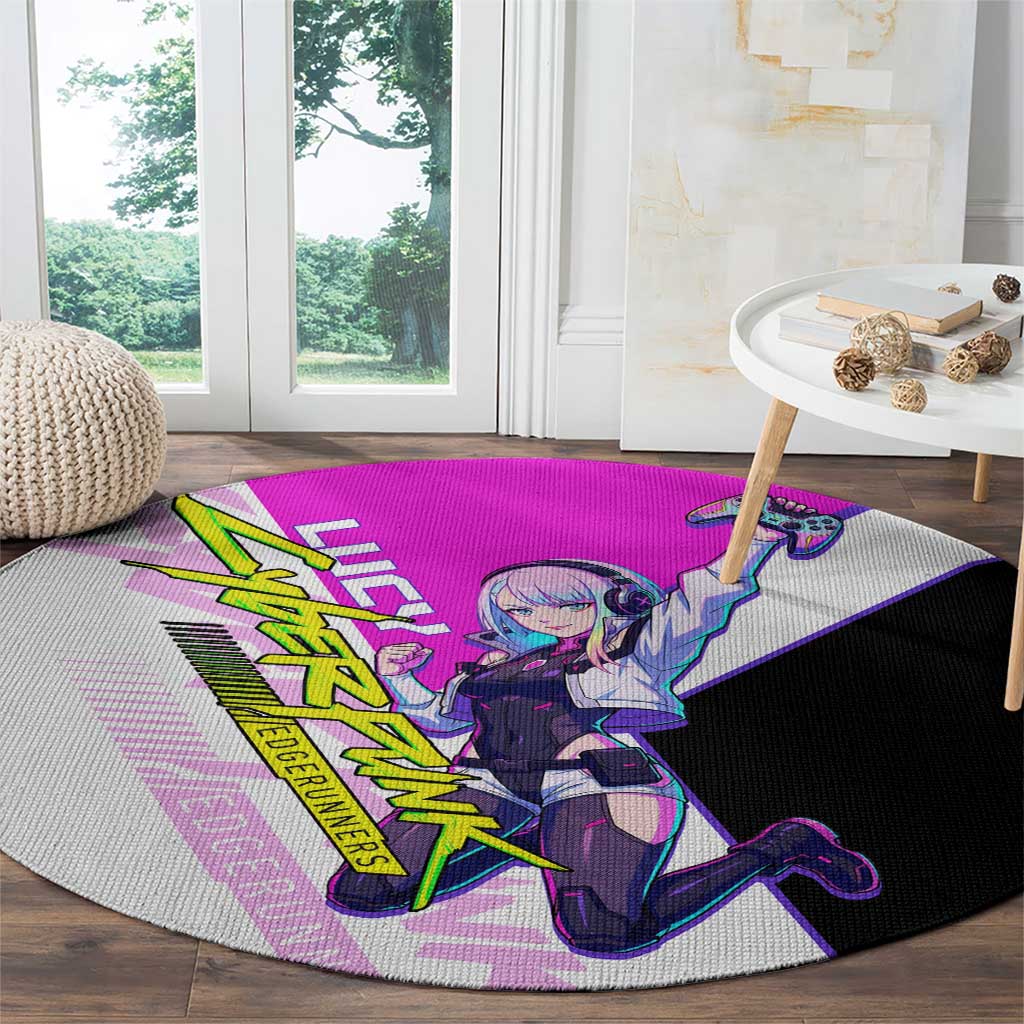 Lucy Cyberpunk Edgerunners Round Carpet Neon Techwear Anime Style