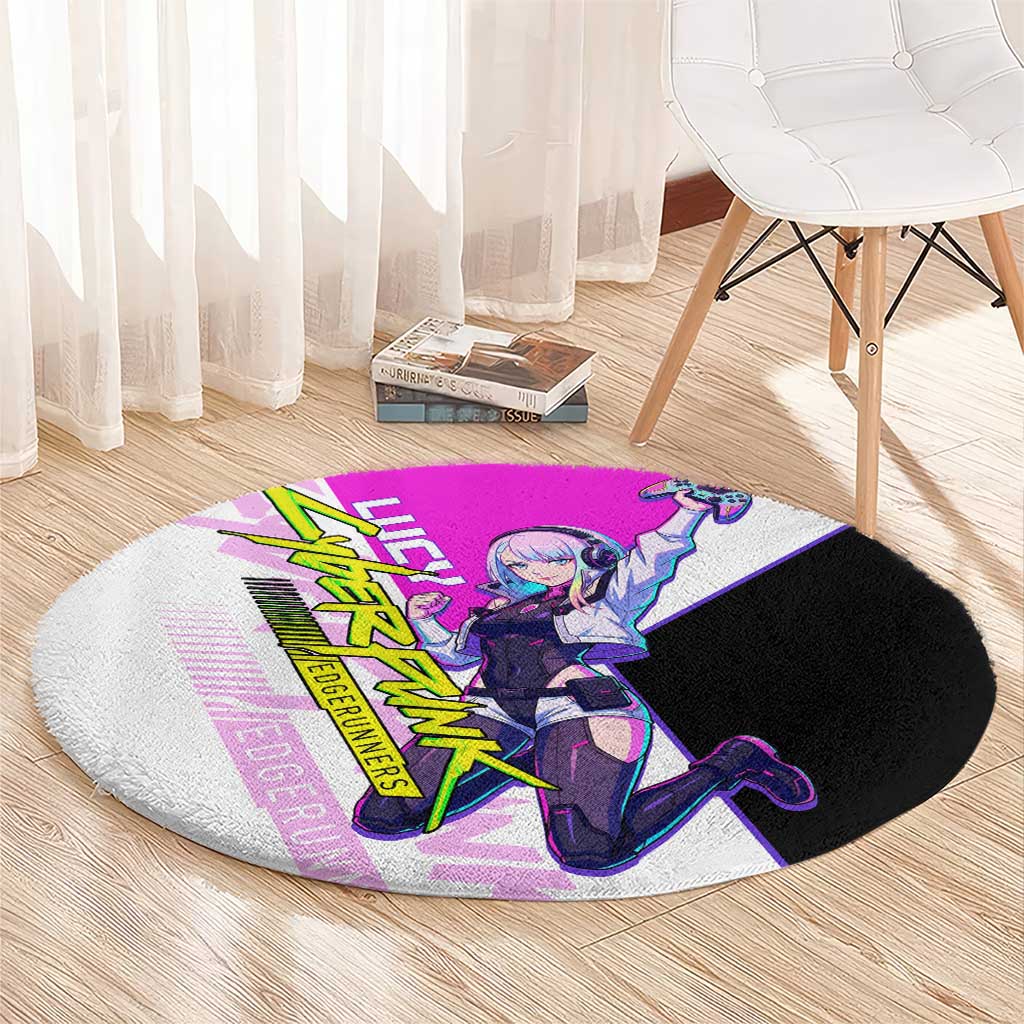 Lucy Cyberpunk Edgerunners Round Carpet Neon Techwear Anime Style