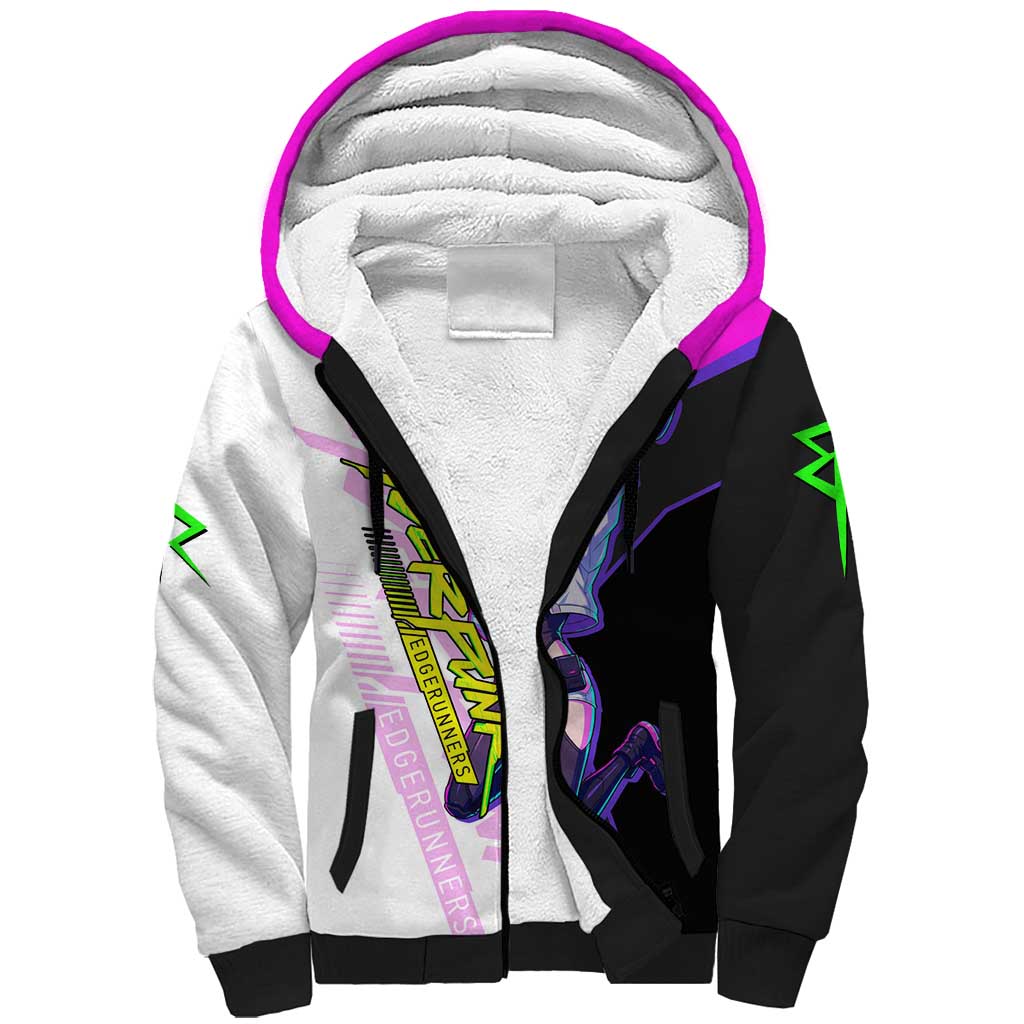 Lucy Cyberpunk Edgerunners Sherpa Hoodie Neon Techwear Anime Style