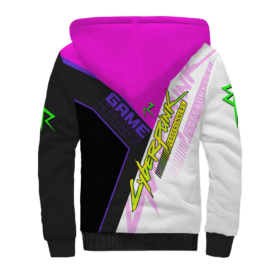 Lucy Cyberpunk Edgerunners Sherpa Hoodie Neon Techwear Anime Style