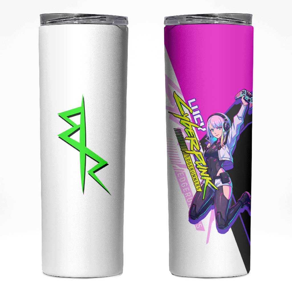 Lucy Cyberpunk Edgerunners Skinny Tumbler Neon Techwear Anime Style