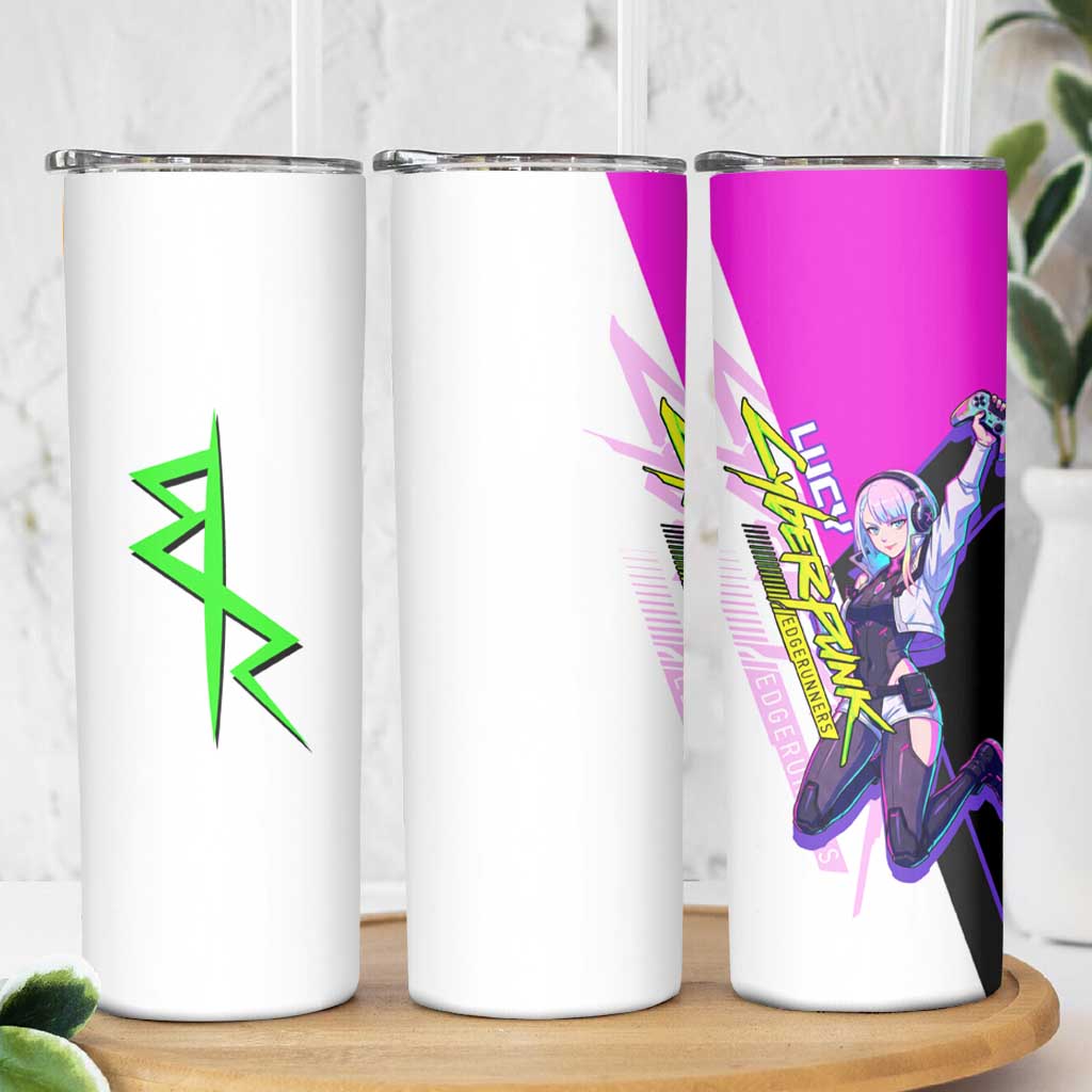 Lucy Cyberpunk Edgerunners Skinny Tumbler Neon Techwear Anime Style