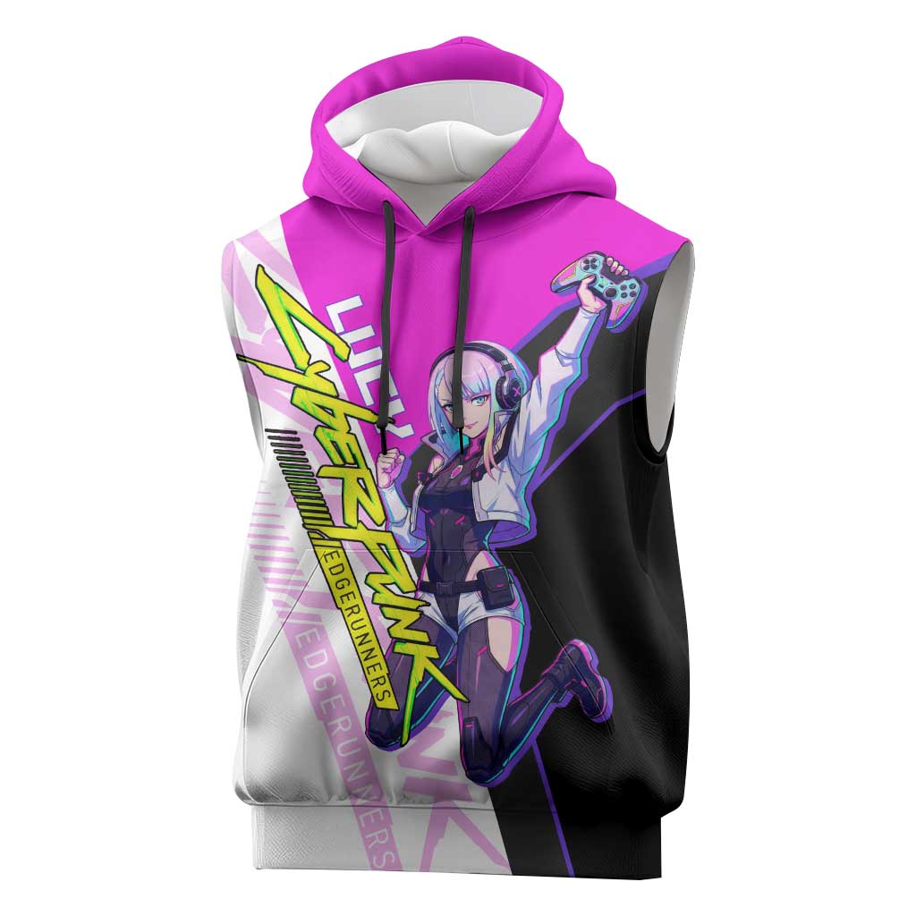 Lucy Cyberpunk Edgerunners Sleeveless Hoodie Neon Techwear Anime Style