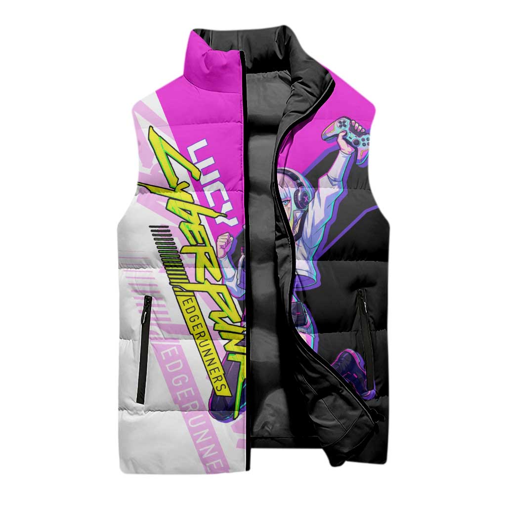 Lucy Cyberpunk Edgerunners Sleeveless Puffer Jacket Neon Techwear Anime Style